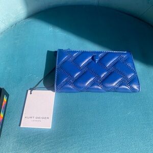 Kurt Geiger London Vibrant Blue Quilted Wallet  NWT